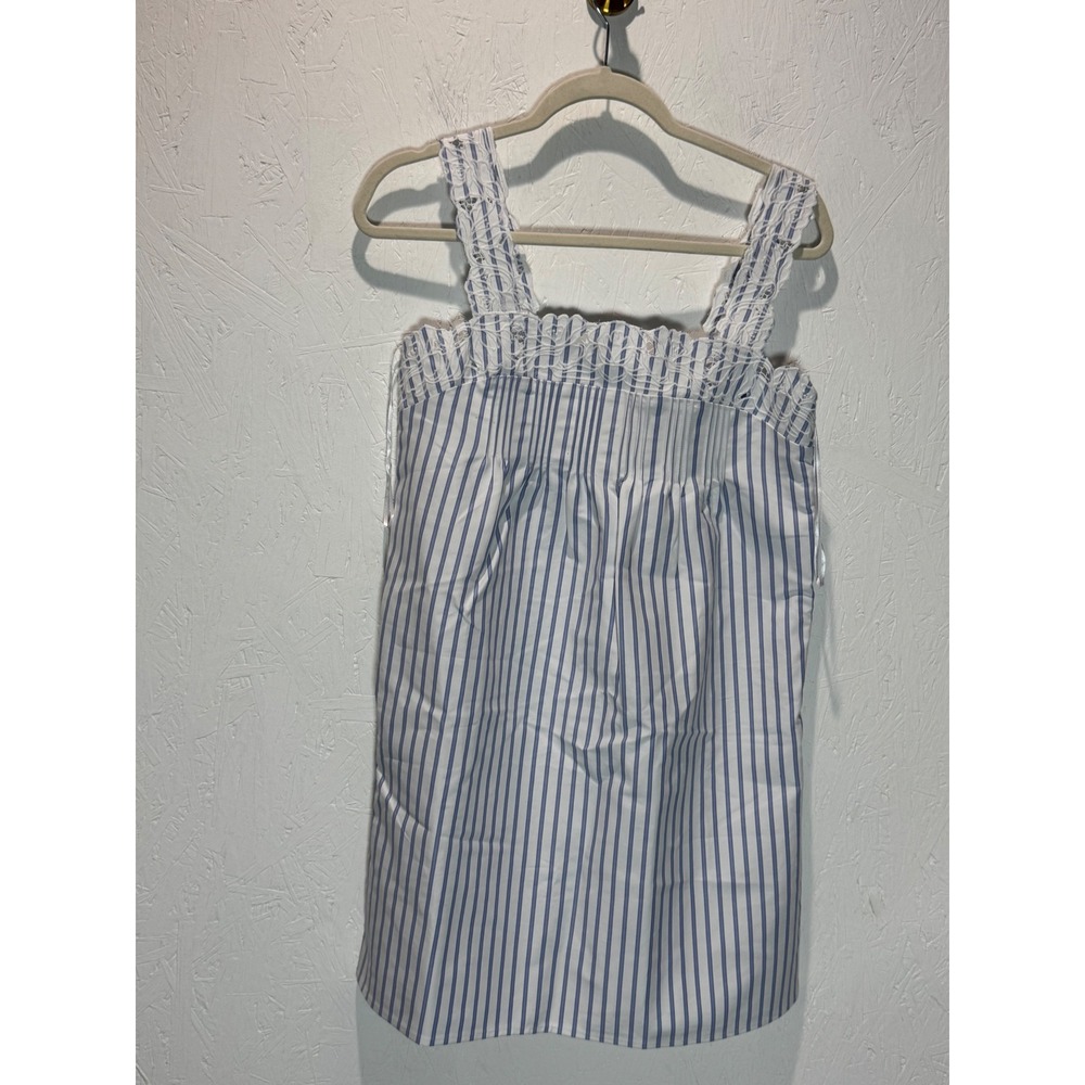 J.Crew Ondine Mini Dress Striped Double Cotton Poplin Blue White XS CU783